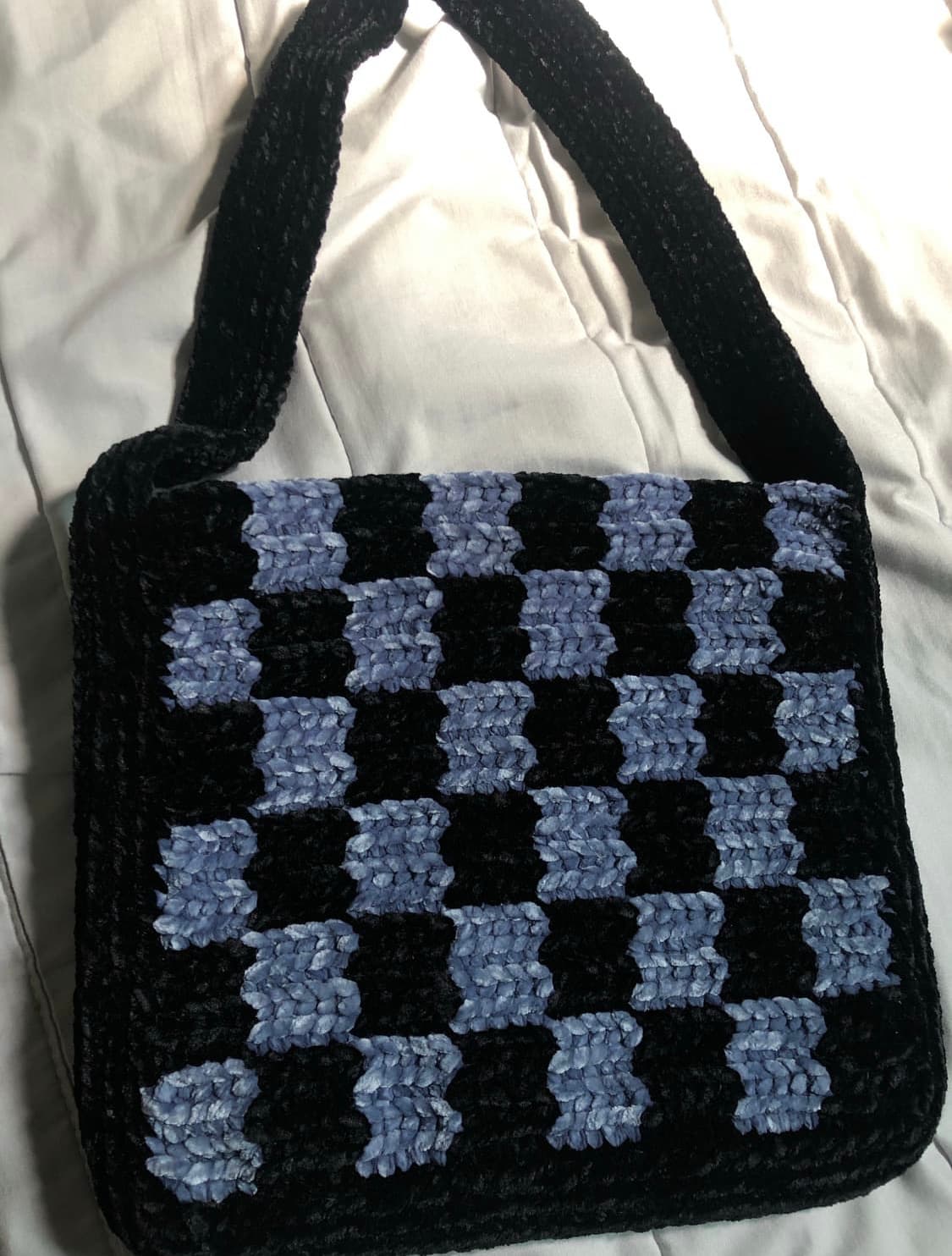 (오늘만급처)문선 핸드메이드 벨벳백 블루블랙 새상품 상품이미지2