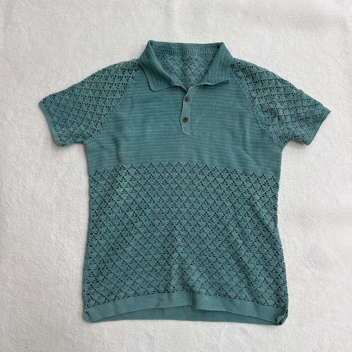 실측확인 케이블 카라 반팔 니트 0311T 상품이미지1