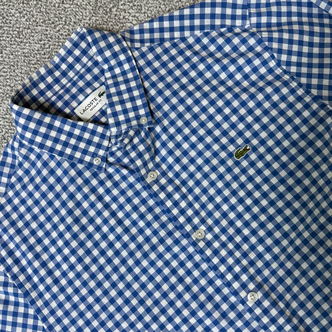 라코스테 시어서커 체크 셔츠 M 상품이미지3