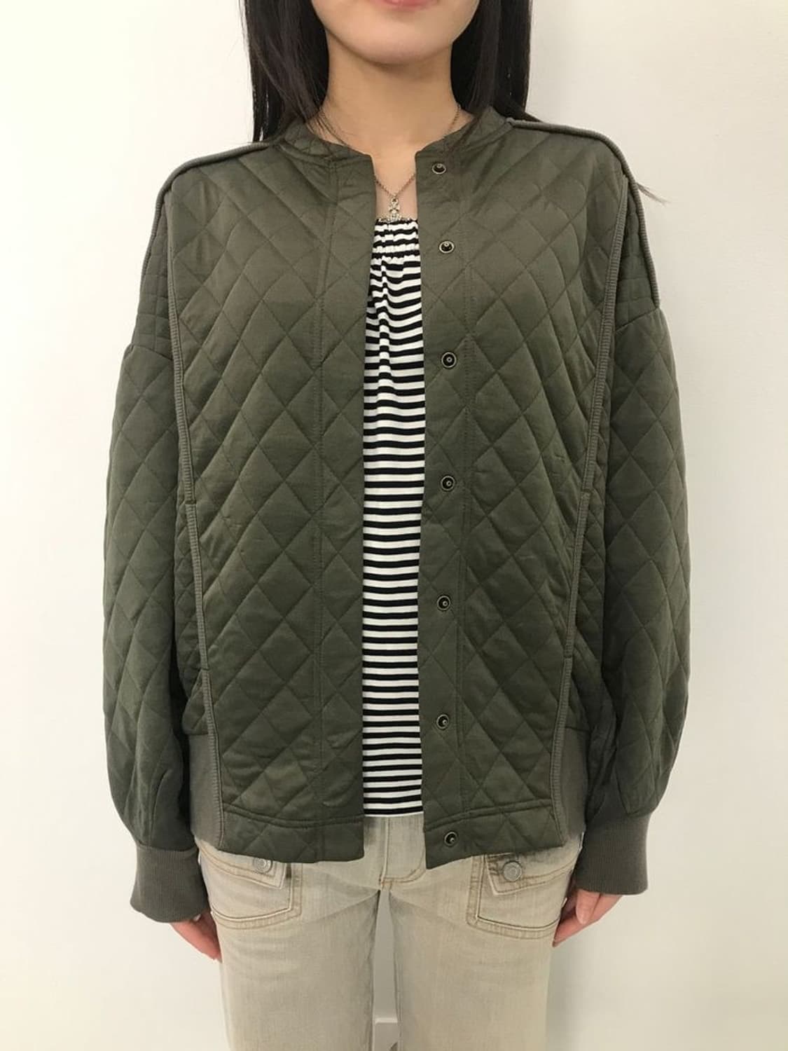 ANELA Quilted Jacket Khaki 상품이미지2