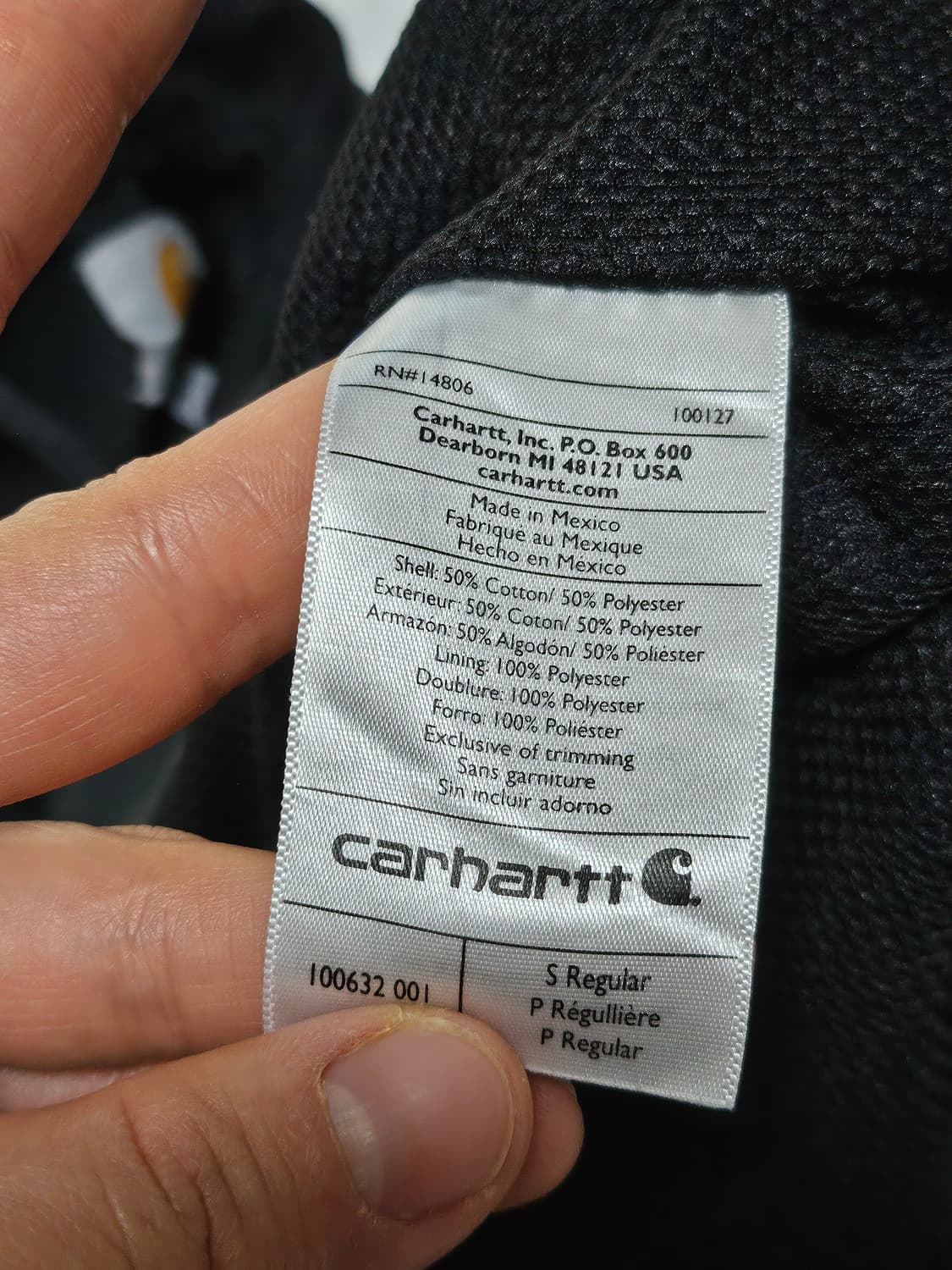 칼하트 레인디펜더 후드집업 블랙 S 상품이미지5