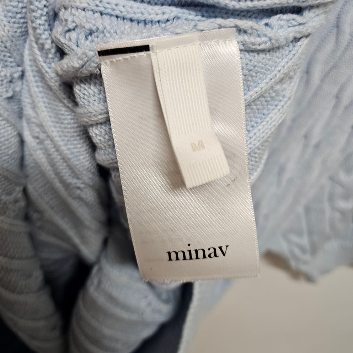 미나브 케이블 반팔 니트 M 상품이미지5
