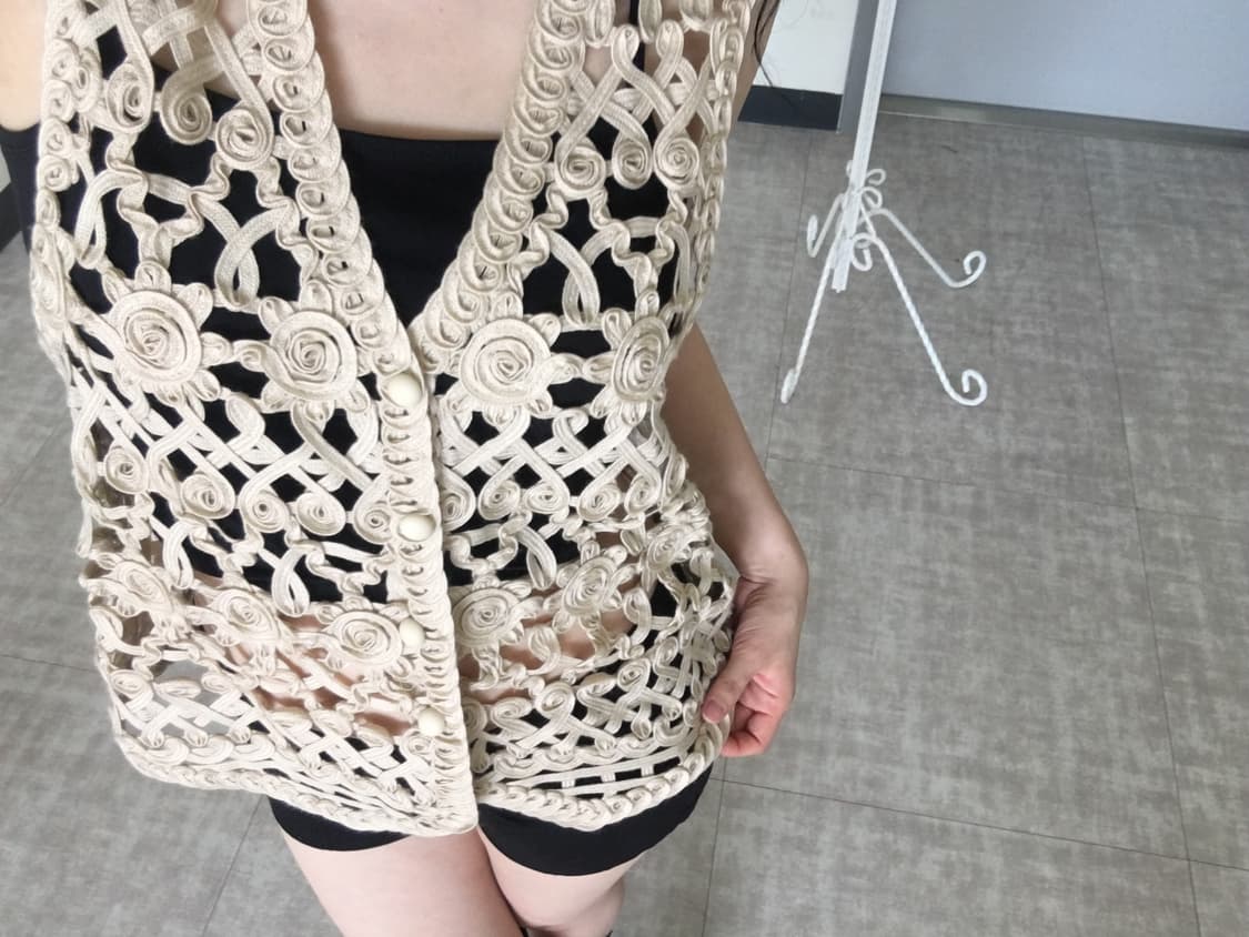 crochet button vest 상품이미지2