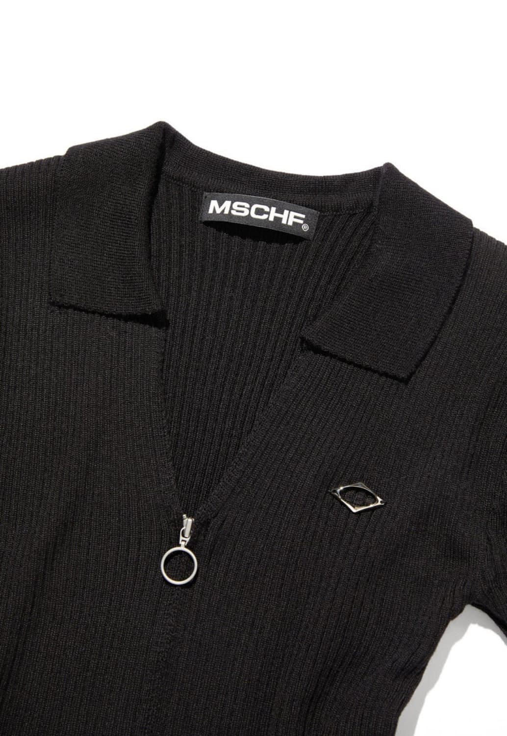 미스치프 반팔 니트집업 상품이미지3