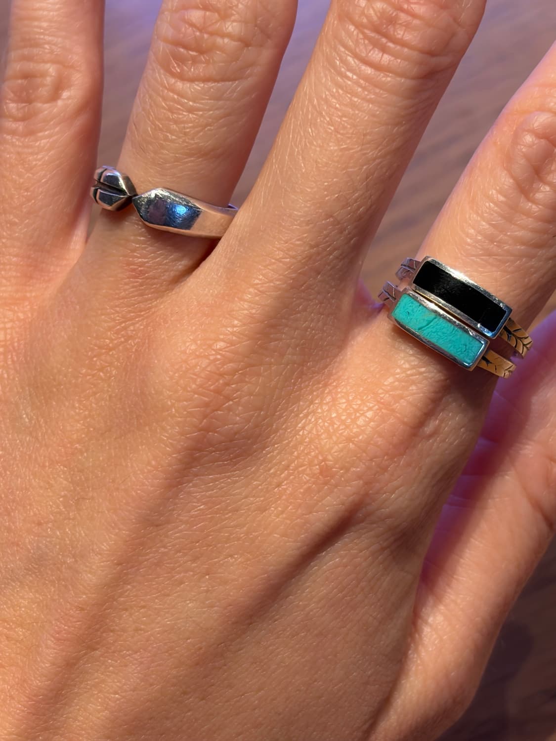 925 실버 스퀘어 스톤 링 상품이미지4