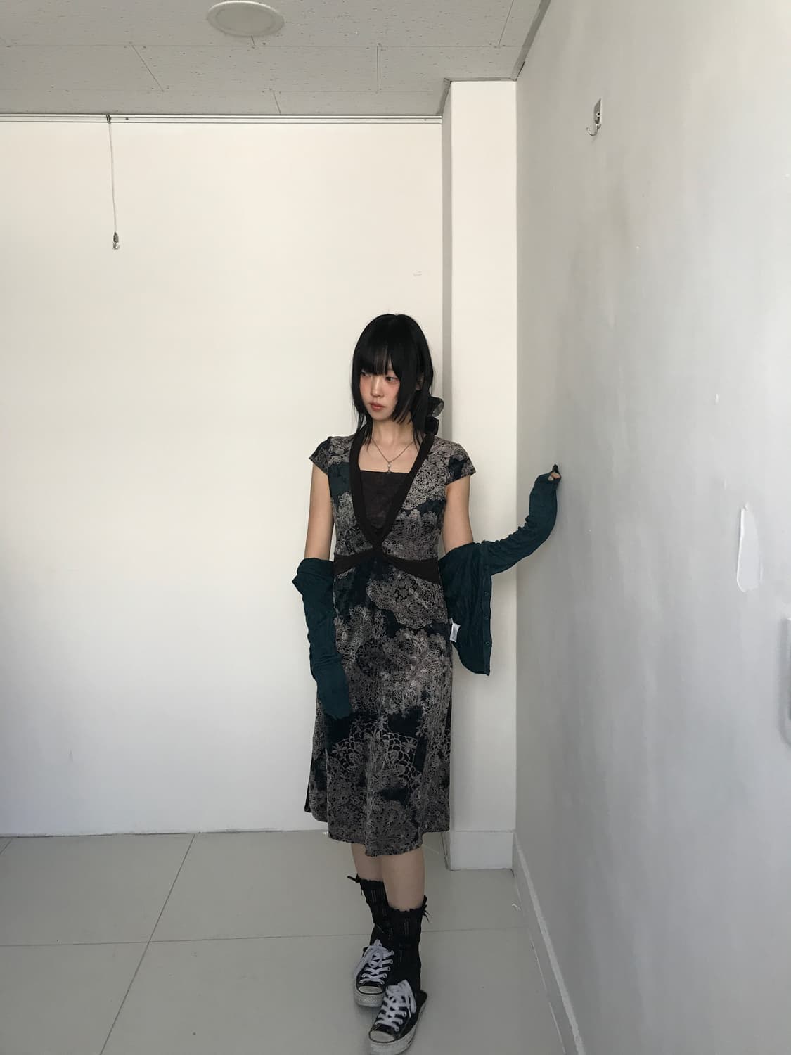 (Vintage)Lace v neck slip dress 상품이미지9