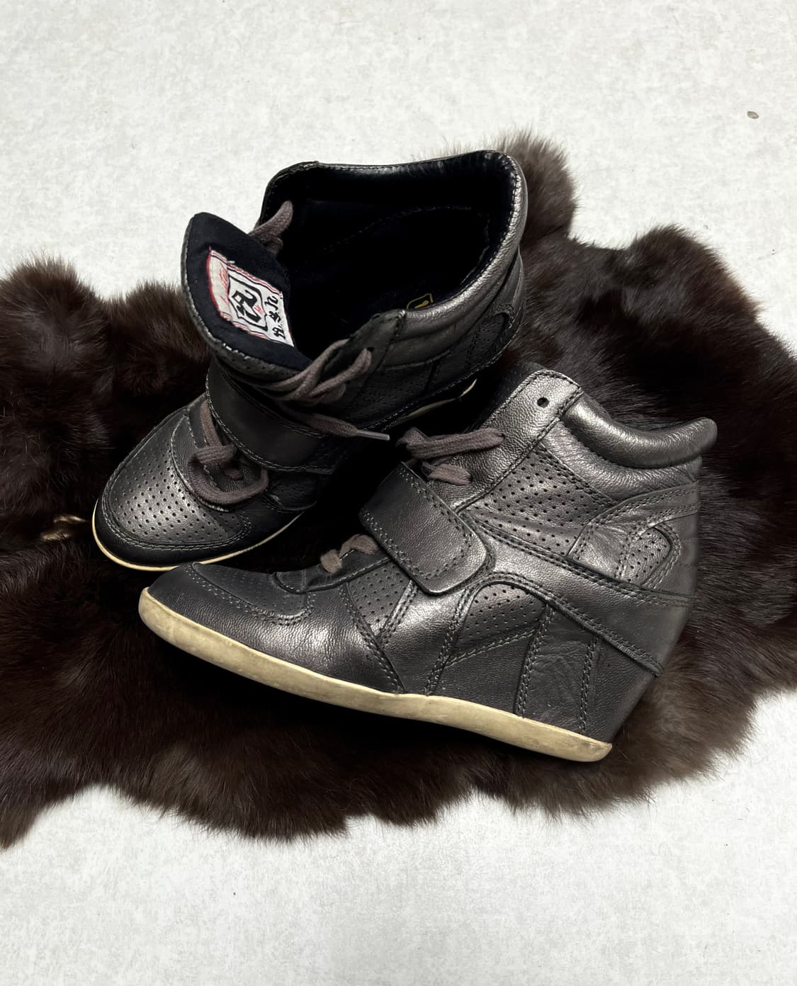 ASH 희귀 보위 웨지힐 하이탑 스니커즈 실버  상품이미지1