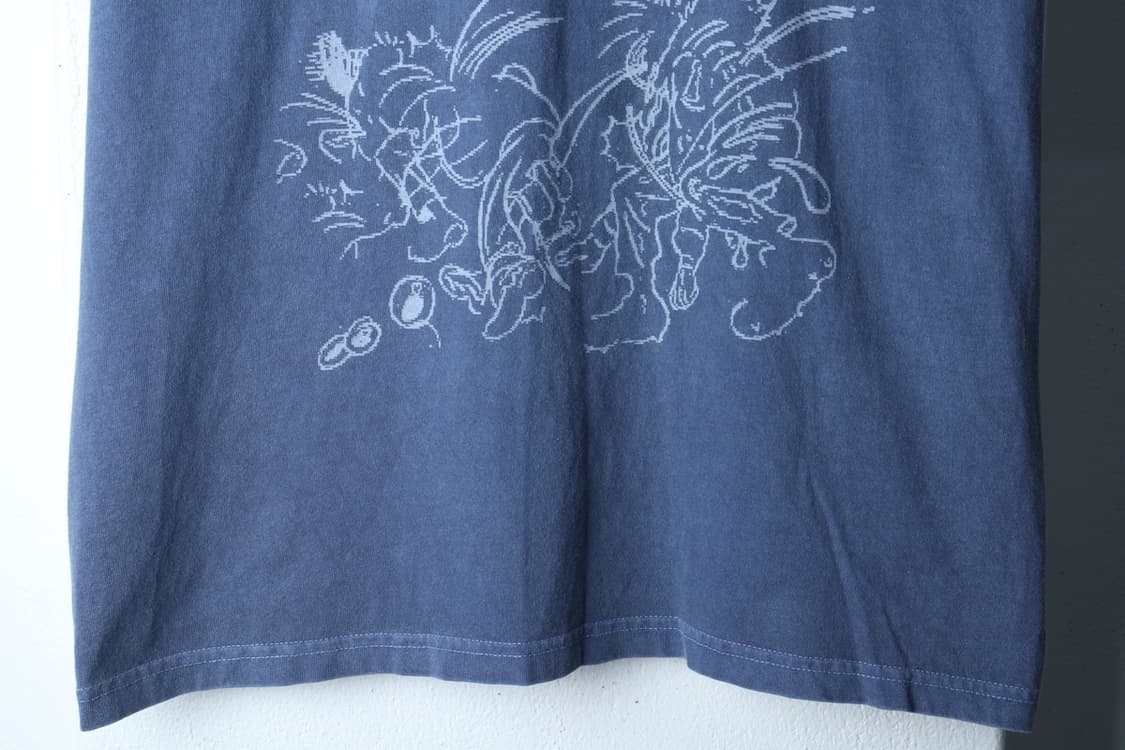 (L-XL) 트레블 반팔 티셔츠 피그먼트 빅로고 블루 스트릿-7B80 상품이미지4