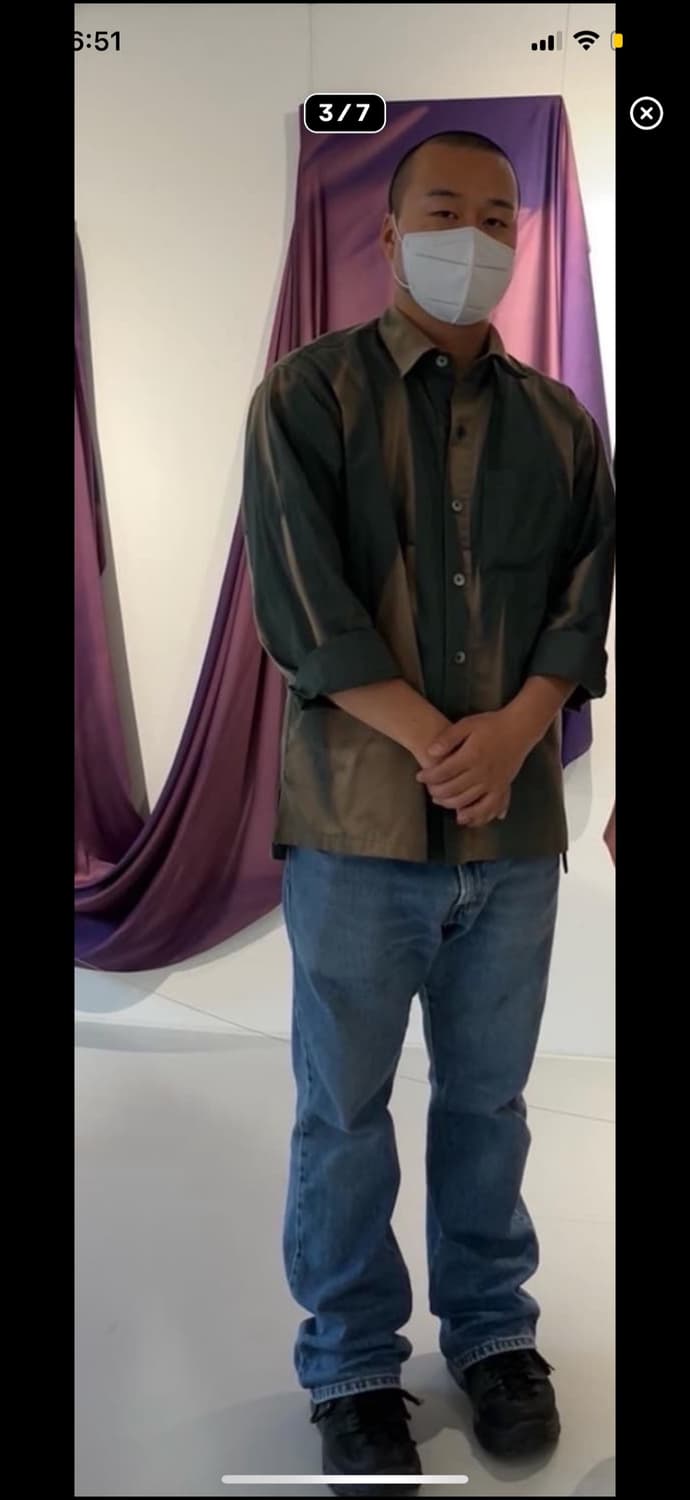 지용킴 22aw 썬블리치 그린 셔츠 상품이미지3