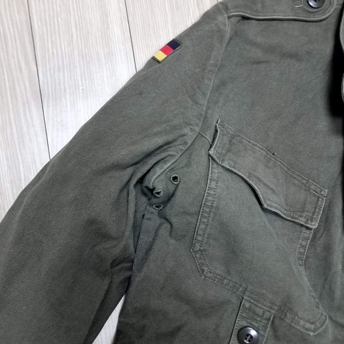 독일군 hbt 빈티지 야상 자켓 카키색 남방 스타일(100) 상품이미지3