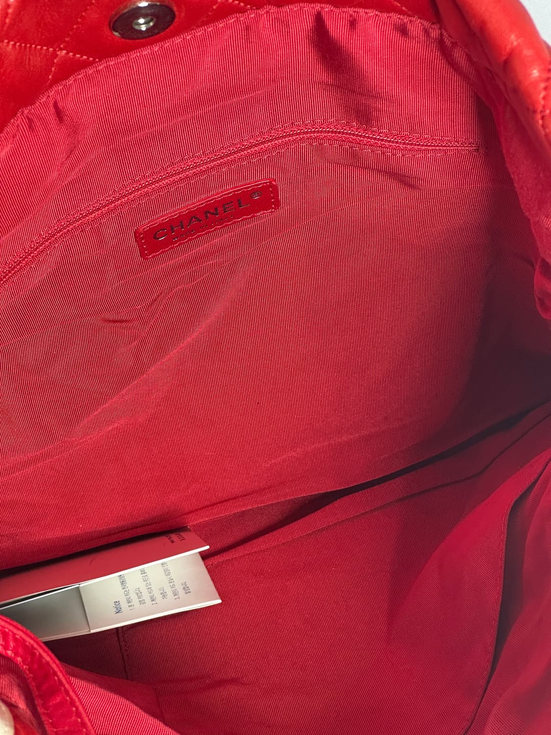 샤넬 레드 & 아이보리 램스킨 퀼팅 쇼퍼백 상품이미지5