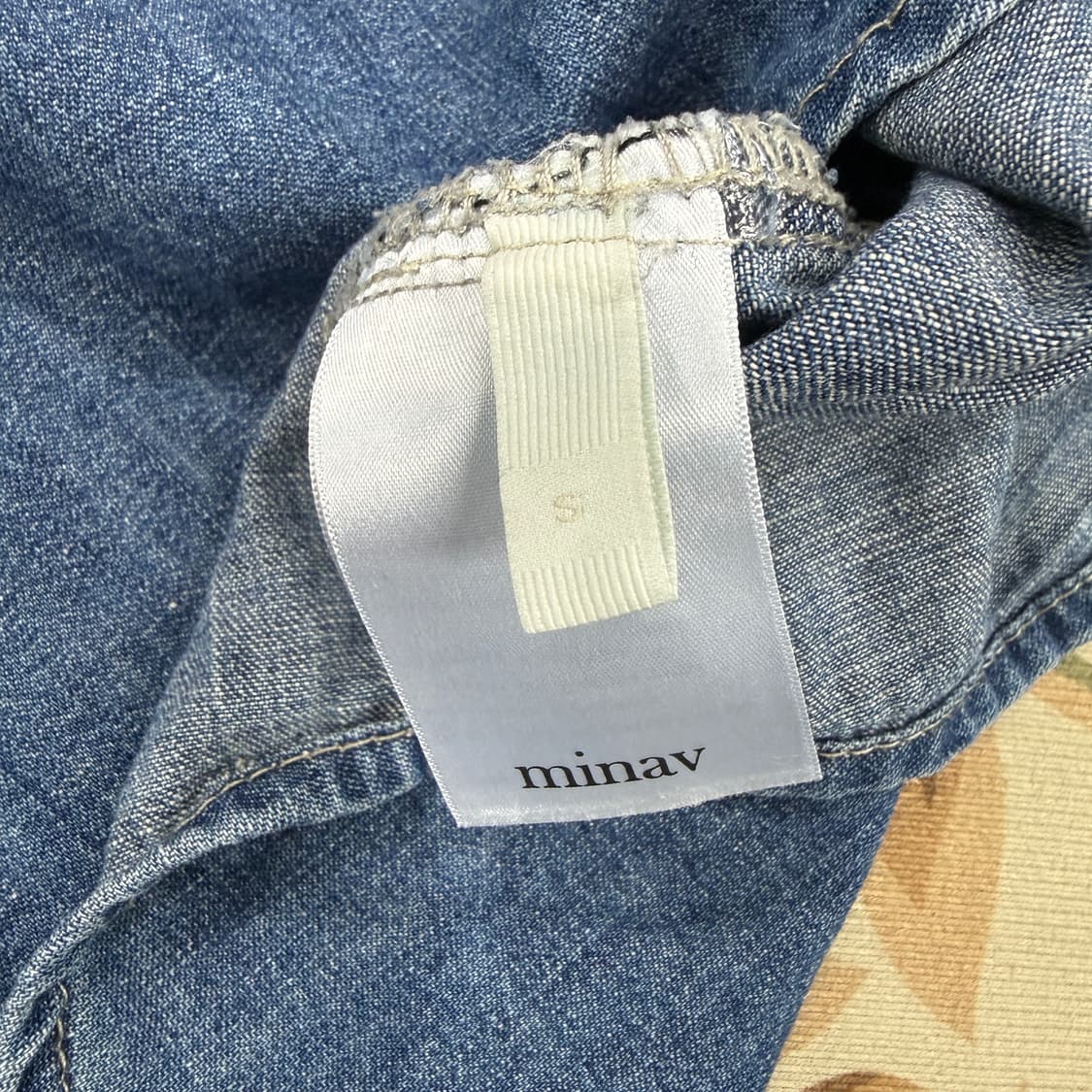 (M)미나브 minav 데님반팔셔츠(미드블루)m 상품이미지3