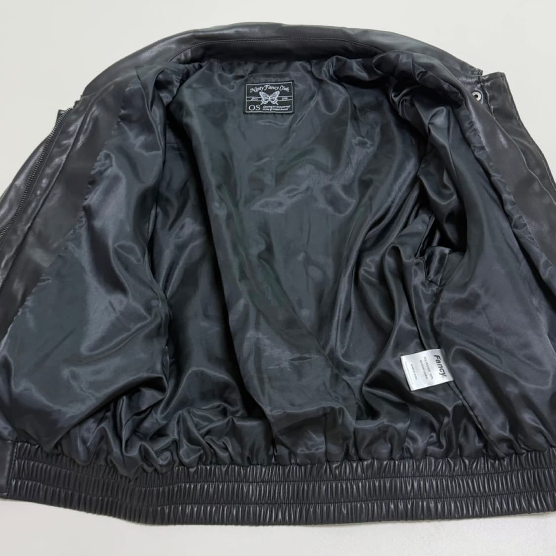 팬시클럽 미니멀 크롭 레더 자켓 상품이미지9