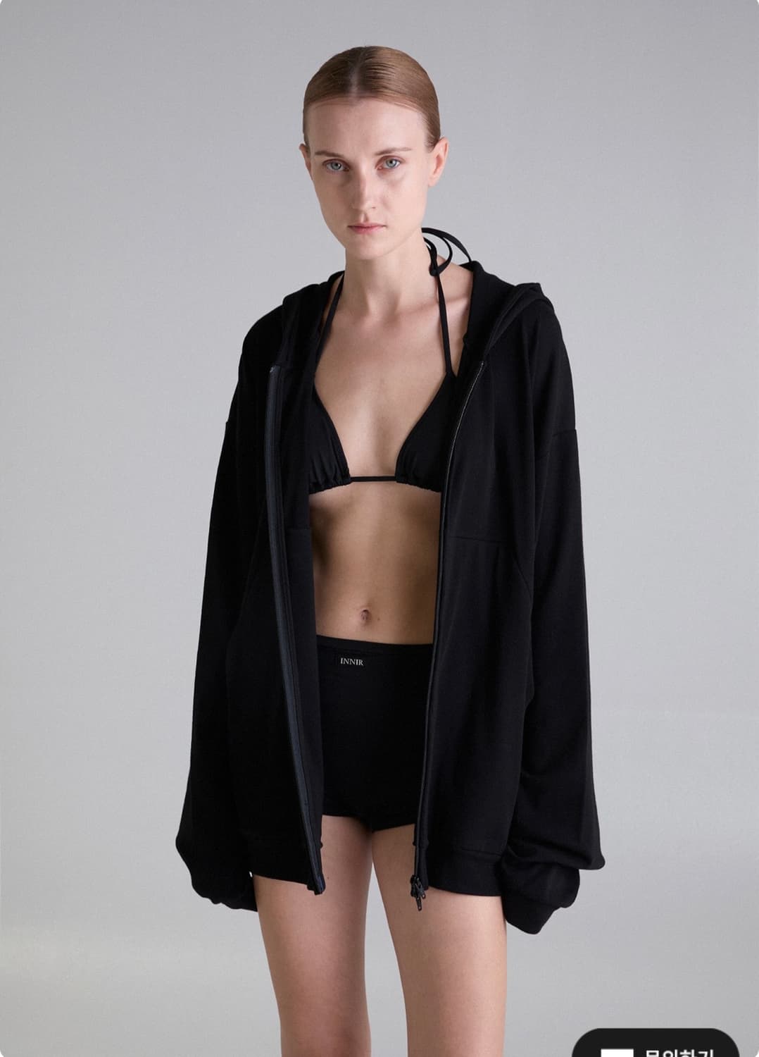 INNIR 252 Lightweight Zip Hoodie (Black) 상품이미지3