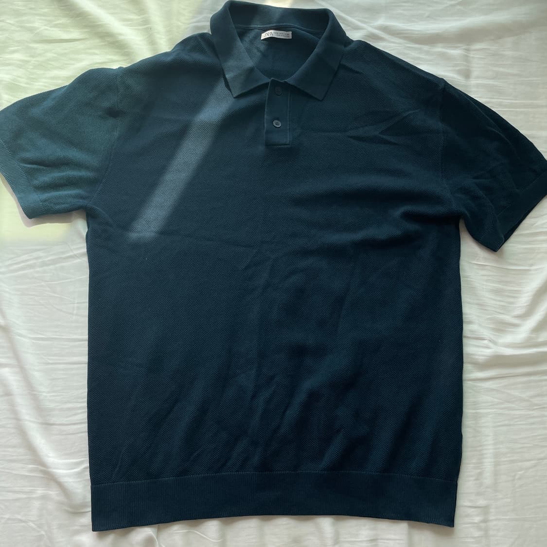 ZARA 니트 폴로셔츠 네이비 XL 상품이미지2