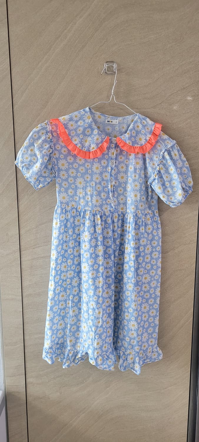 🌈키즈140사이즈🌈sfit하늘색 꽃무늬 원피스(여름용) 상품이미지1