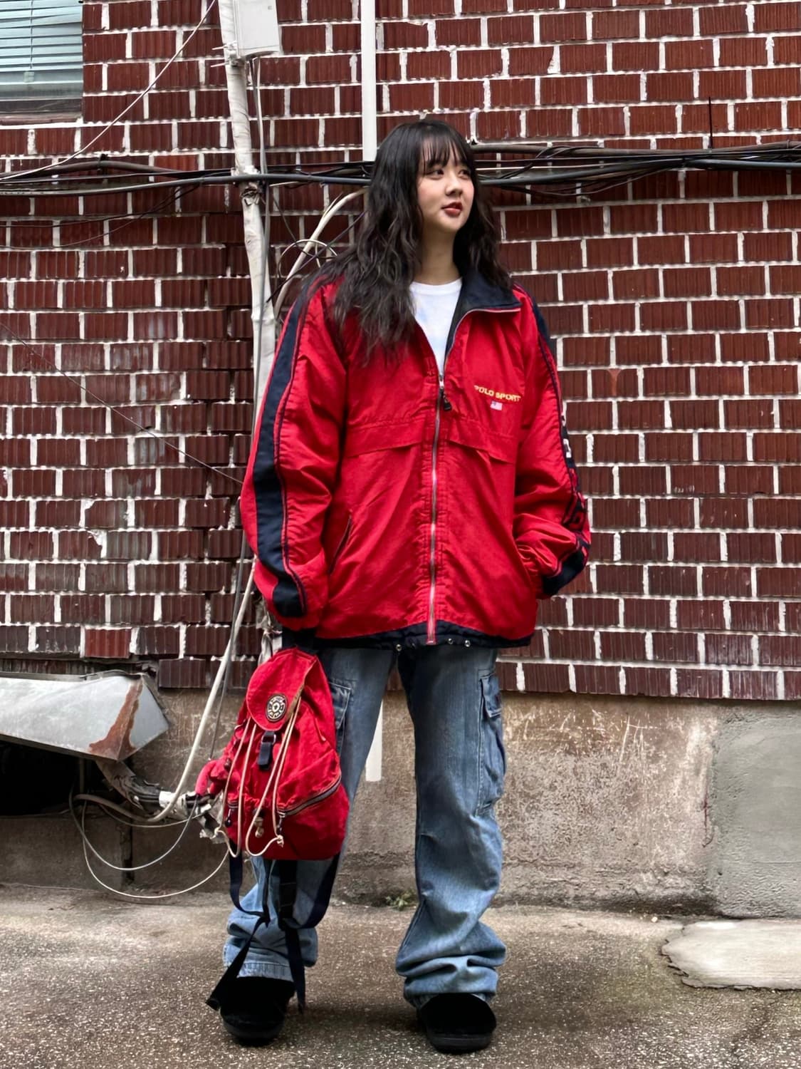 폴로 스포츠 바막 폴로 외플티 폴로 카고 데님팬츠 코디세트 상품이미지1