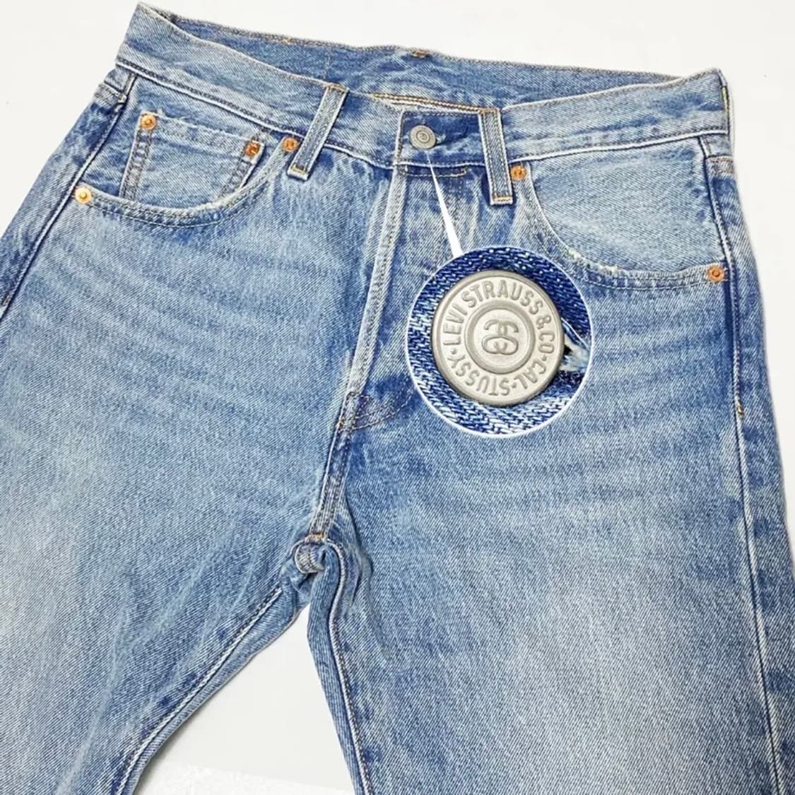 [정품] 스투시 x 리바이스 엠보스드 501 인디고 데님진 28(새제품) 상품이미지3