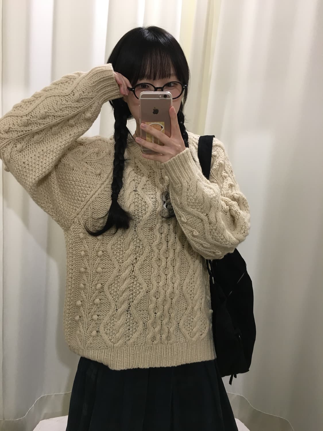 오버핏 피셔맨 폼폼이 니트 상품이미지4