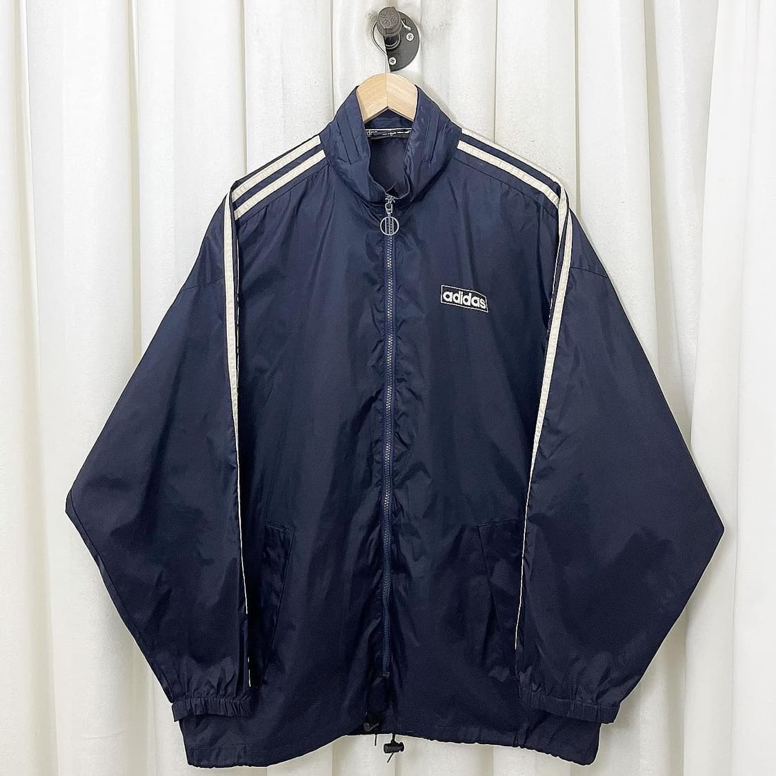 아디다스 네이비 화이트 삼선 윈드브레이커 상품이미지1