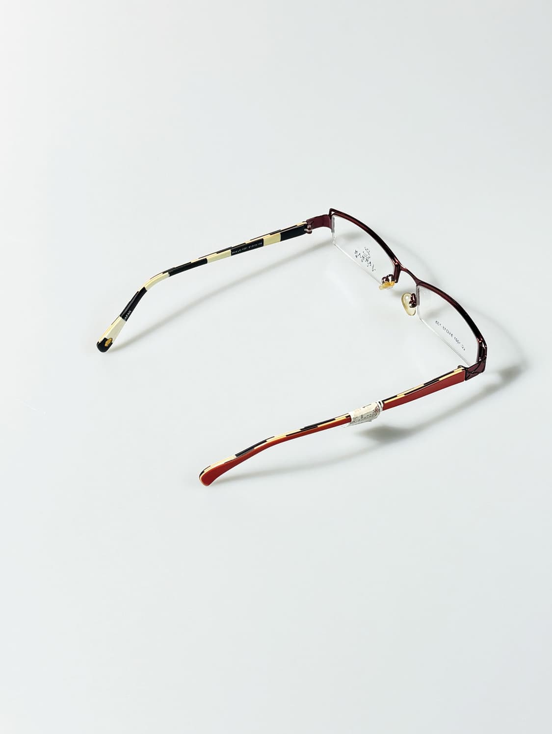 90s 일본제 LAW MAN CLUB 스퀘어 반무테 빈티지 안경 상품이미지4