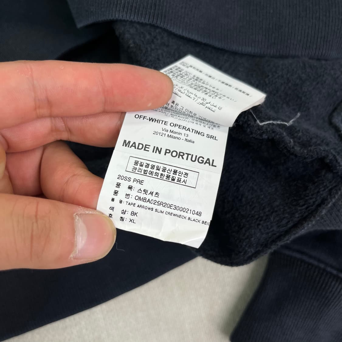 100 19f/w 오프화이트 lo 맨투맨 상품이미지9