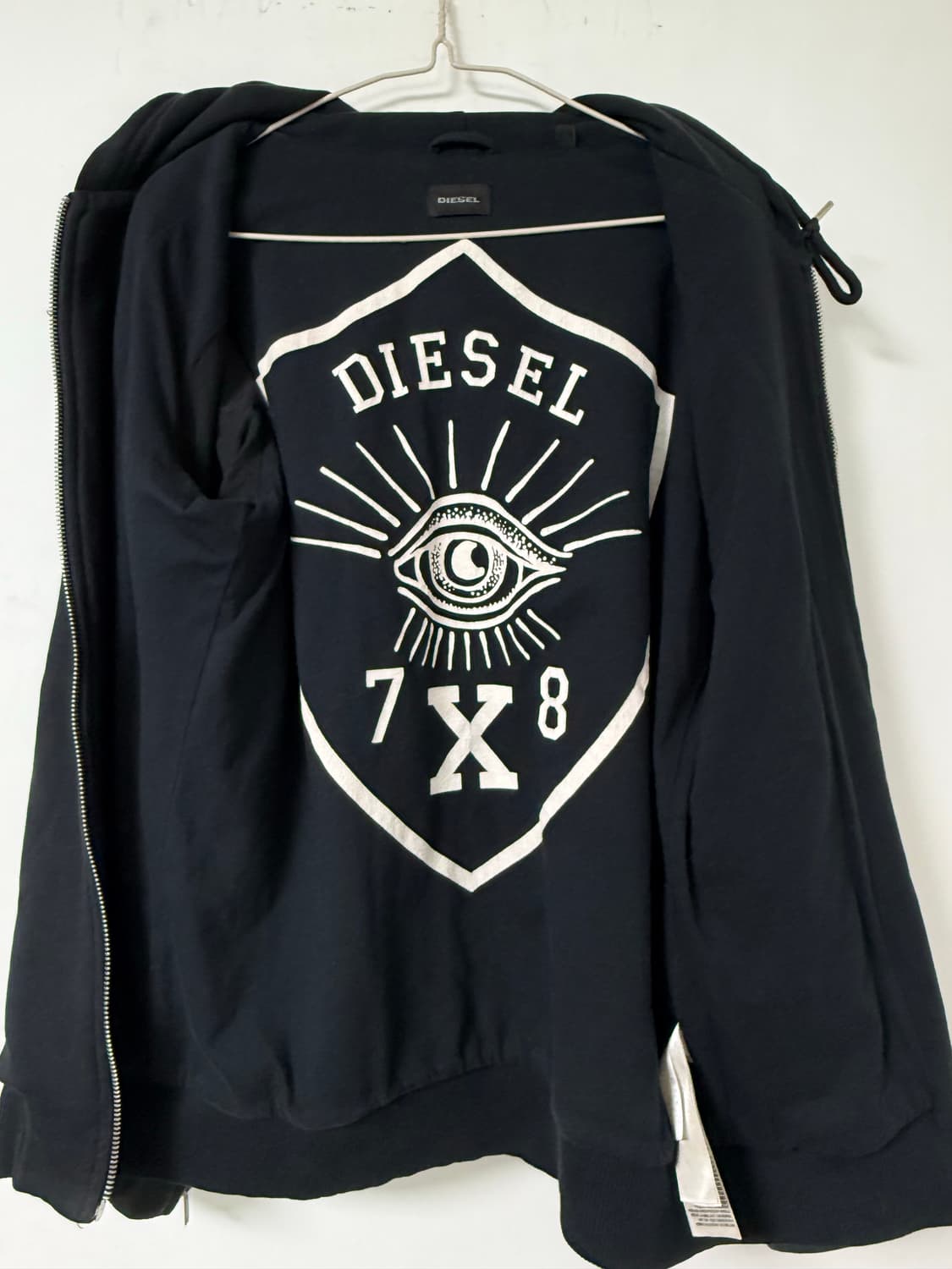 디젤 램스킨 바이커자켓 소매 후드집업 상품이미지5