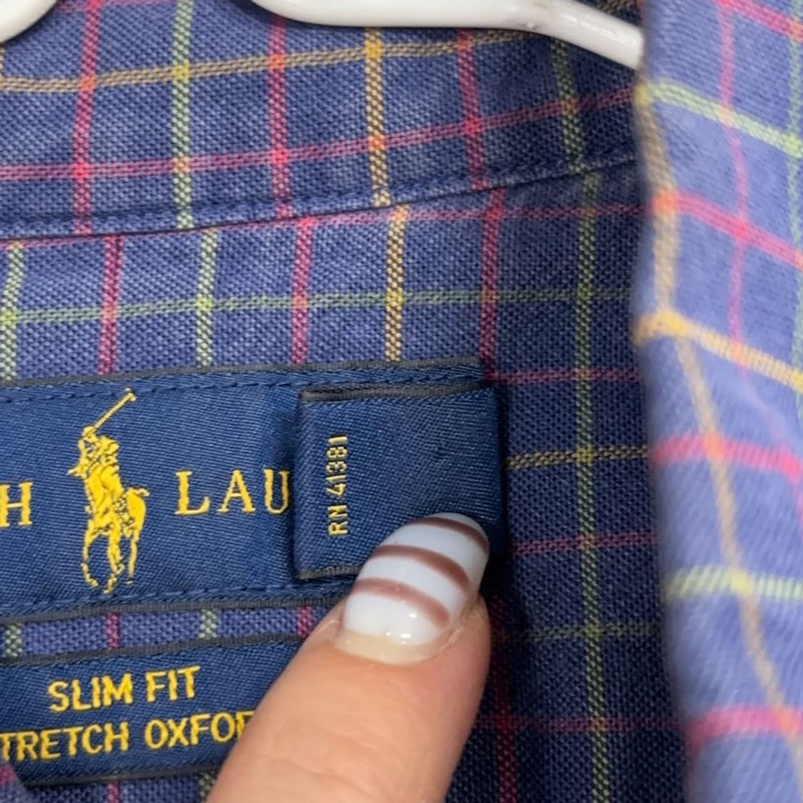 폴로 랄프로렌 슬림핏 스트레치 옥스포드 체크 셔츠 S P00059 상품이미지4