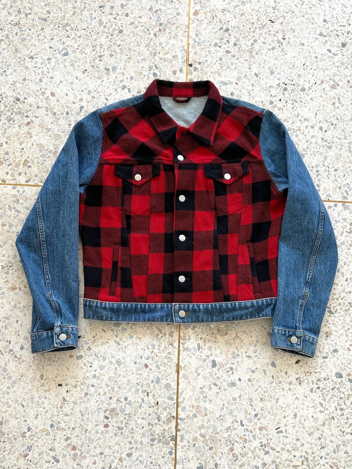 Dries Van Noten 2017 리워크 플란넬 데님 자켓 상품이미지5