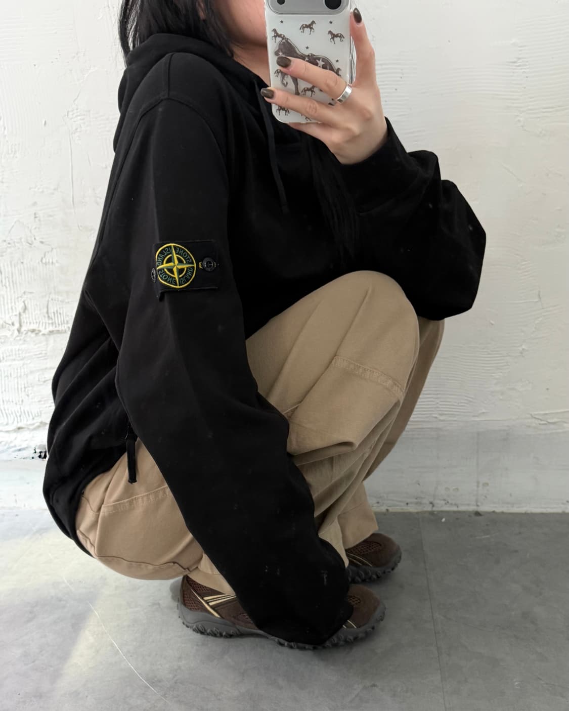 Stone-Island 스톤 아일랜드 가먼트 다이드 와펜 후드티 상품이미지1