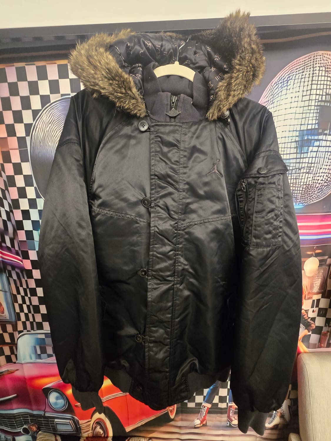 조던(Jordan) 블랙 락쿤 항공 봄버 패딩 점퍼 상품이미지1