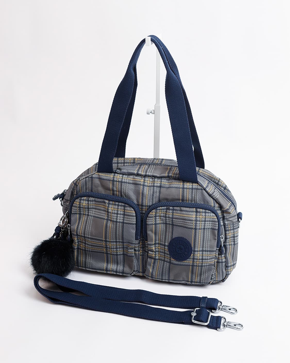 [Kipling] 체크패턴 멀티 포켓 나일론 토트백 상품이미지1