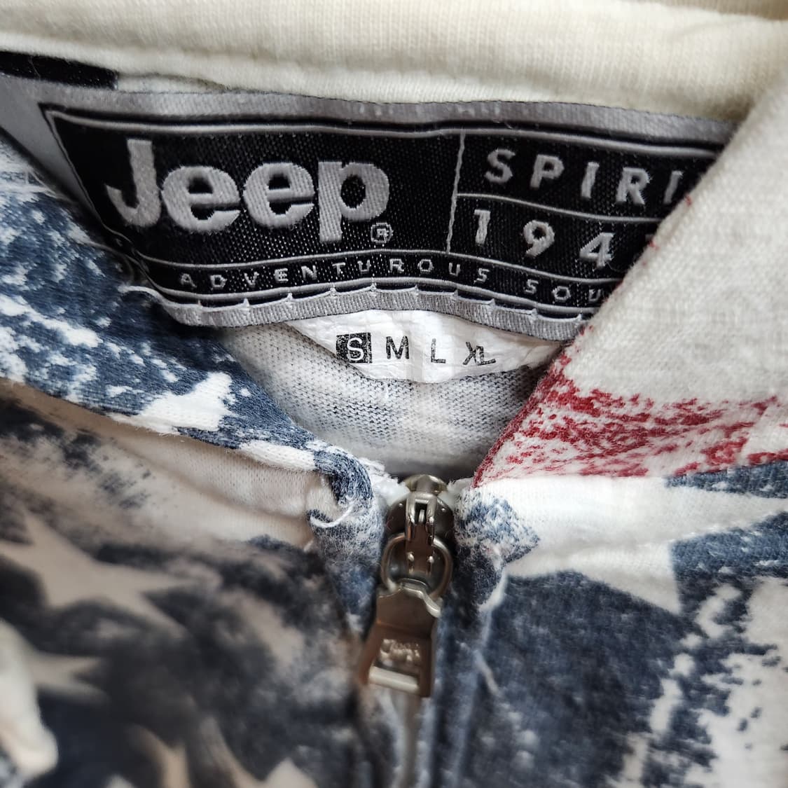 Jeep 지프 성조기 패턴 빈티지 후드집업 S(S~M) 상품이미지5