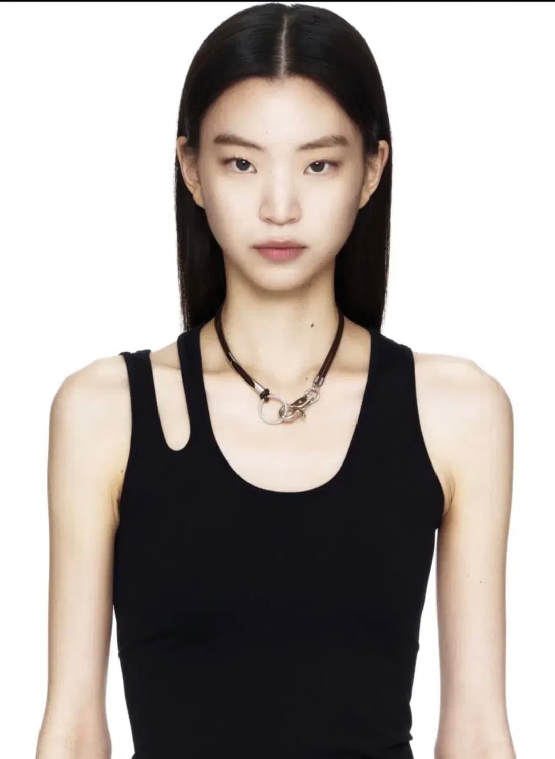 세이지가세이지 3way레더목걸이 브라운 유니섹스트랩링파이프초커가죽갈색아워 상품이미지2