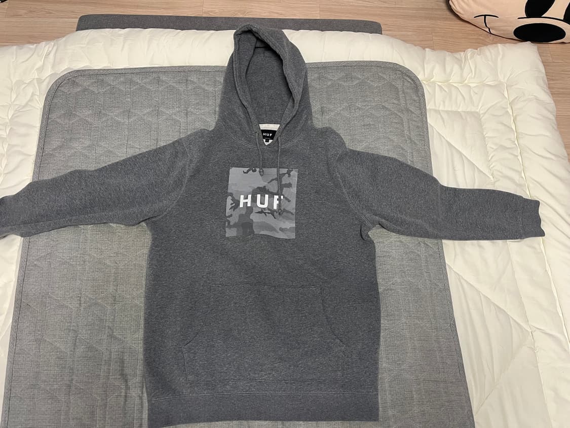 HUF 후드티 그레이 카모 로고 상품이미지1