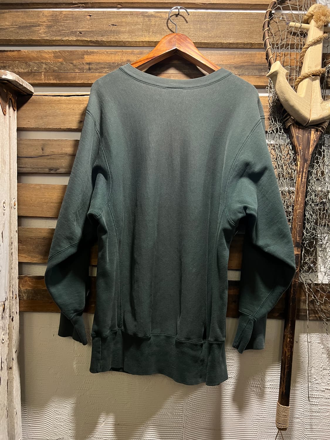 [XL]90's 챔피온 리버스위브 USA Made 빈티지 그린 스웻셔츠 상품이미지6