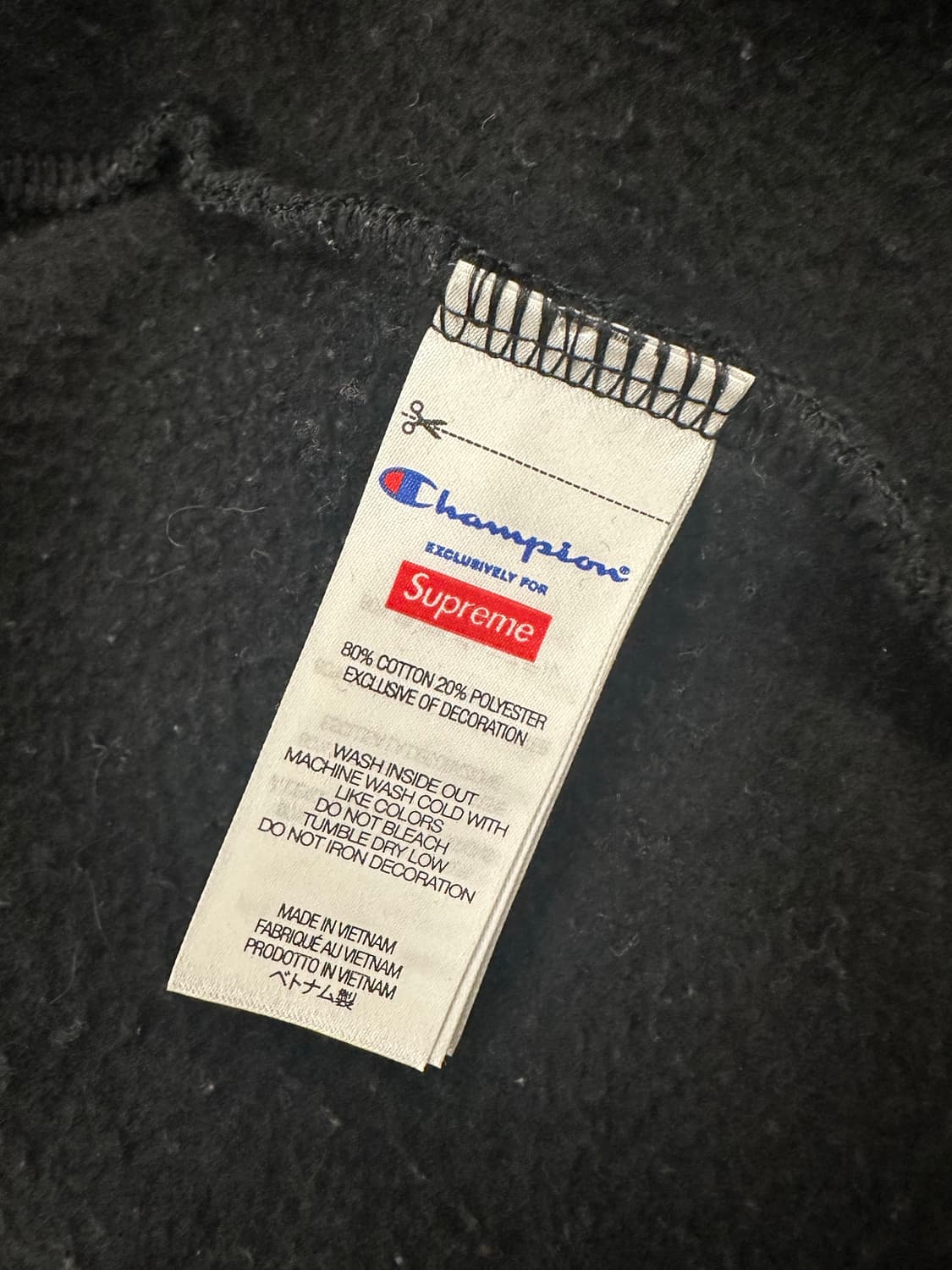 슈프림 x 챔피온 후드집업 블랙 -24ss 상품이미지3