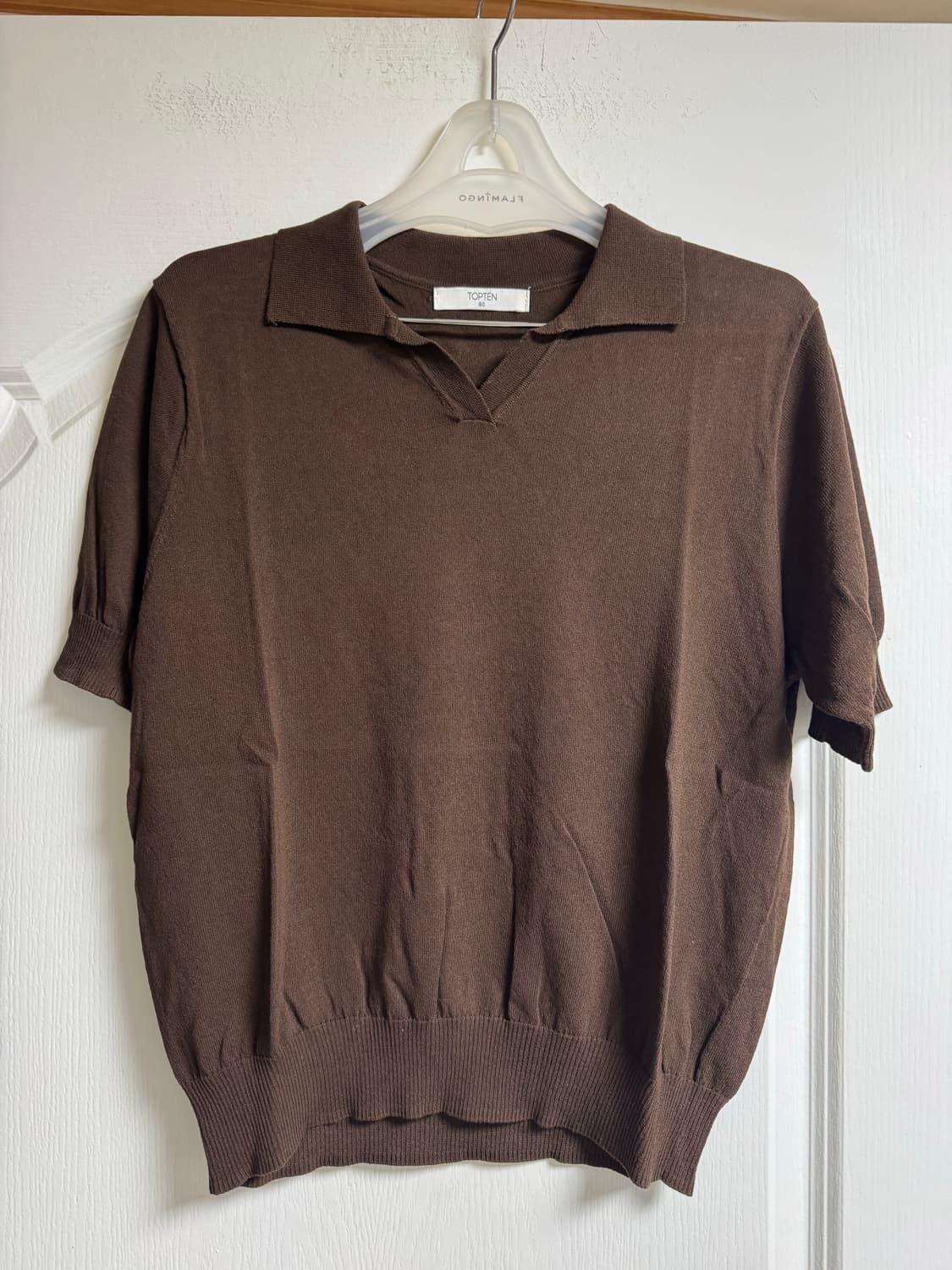 탑텐 여성 쿨라이트 오픈카라 스웨터  브라운 90 S 사이즈  상품이미지1
