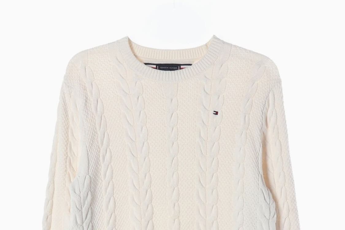타미힐피거 코튼 블렌드 케이블 꽈배기 니트 상품이미지3