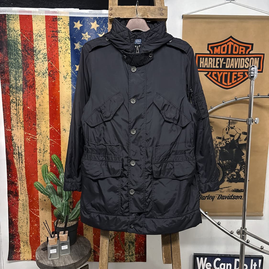 00s 폴로 랄프로렌 밀리터리 모티브 패디드 필드파카 윈드가드 N627 상품이미지1