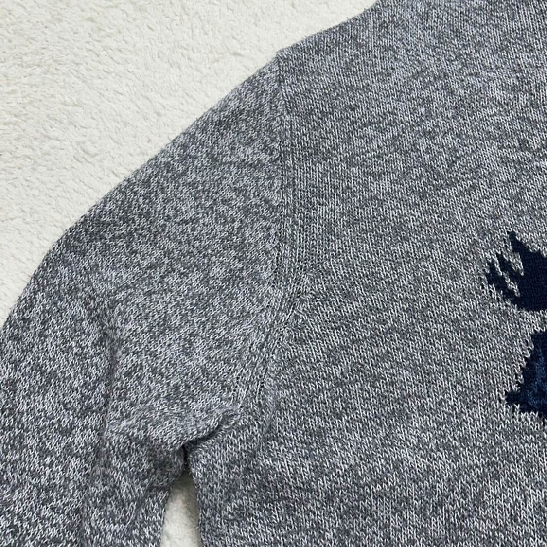ABERCROMBIE & FITCH 그레이 엘크 패턴 코튼니트 L 상품이미지3