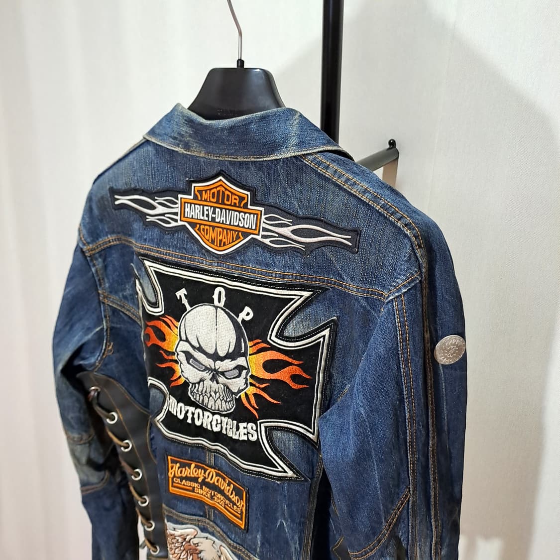 (택포) 할리패치 커스텀 데님자켓 95 B137 상품이미지6