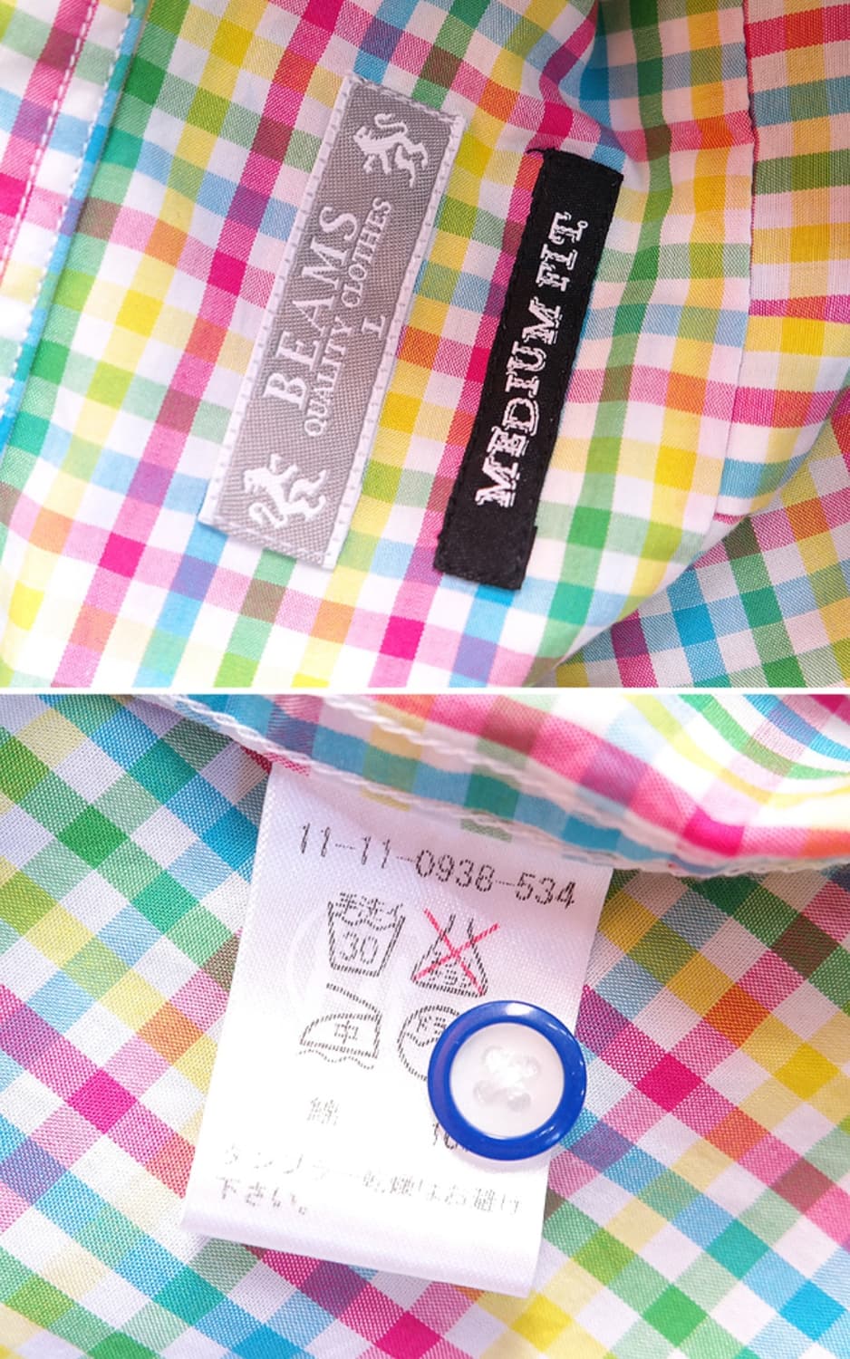 일본판 빔스 BEAMS 체크 남방  상품이미지5