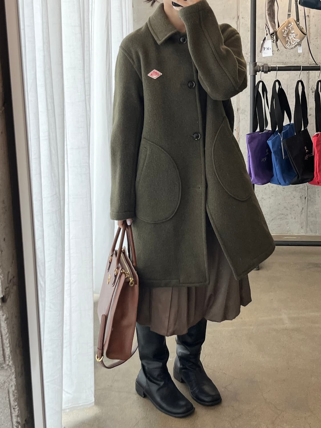 단톤 울 롱코트 다크그린 38 상품이미지4