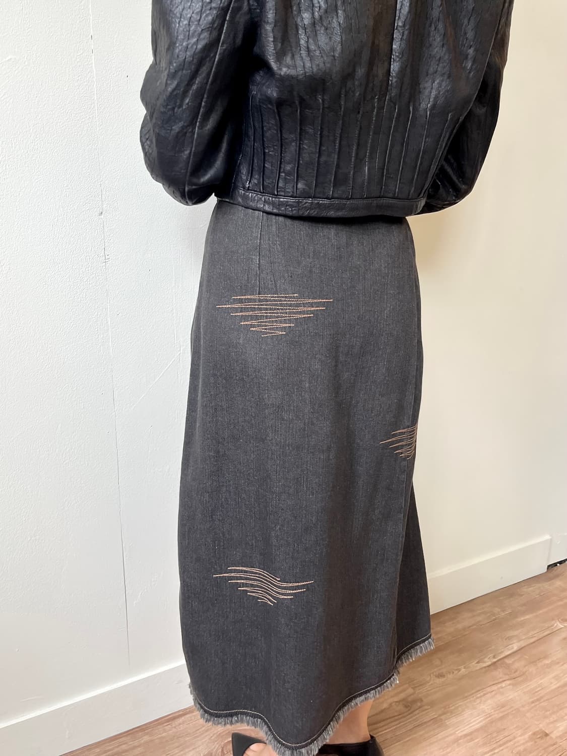 japan vtg 스티치 데님 스커트 상품이미지8