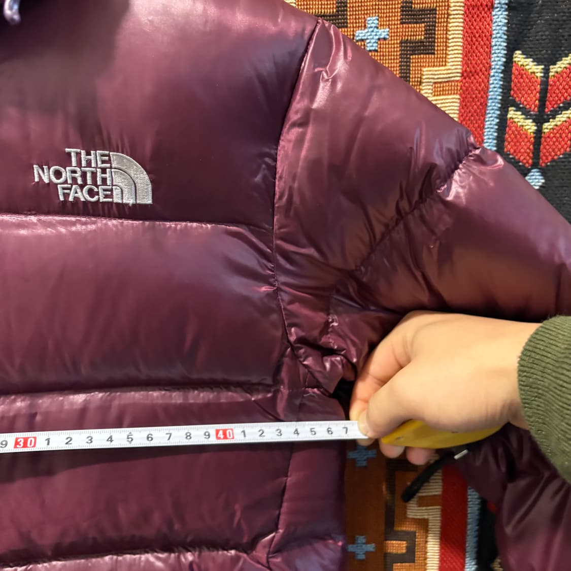 노스페이스700 버건디 구스다운 후드패딩자켓 상품이미지8