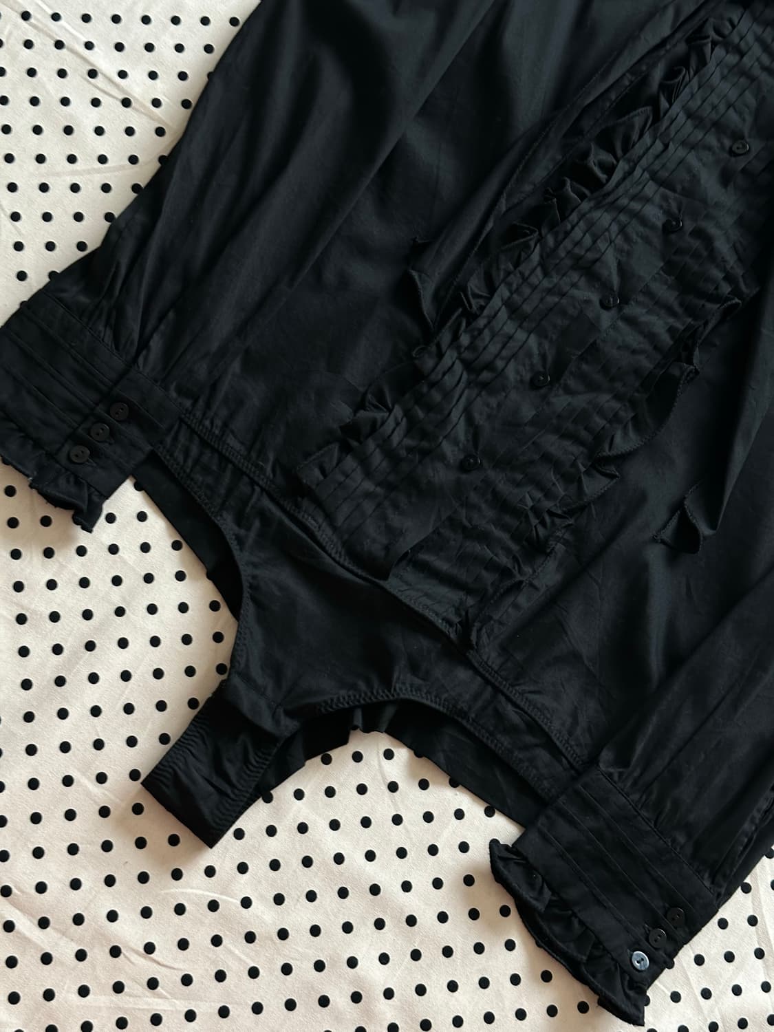 베네통 블라우스 바디수트 블랙 고딕 펑크 상품이미지3