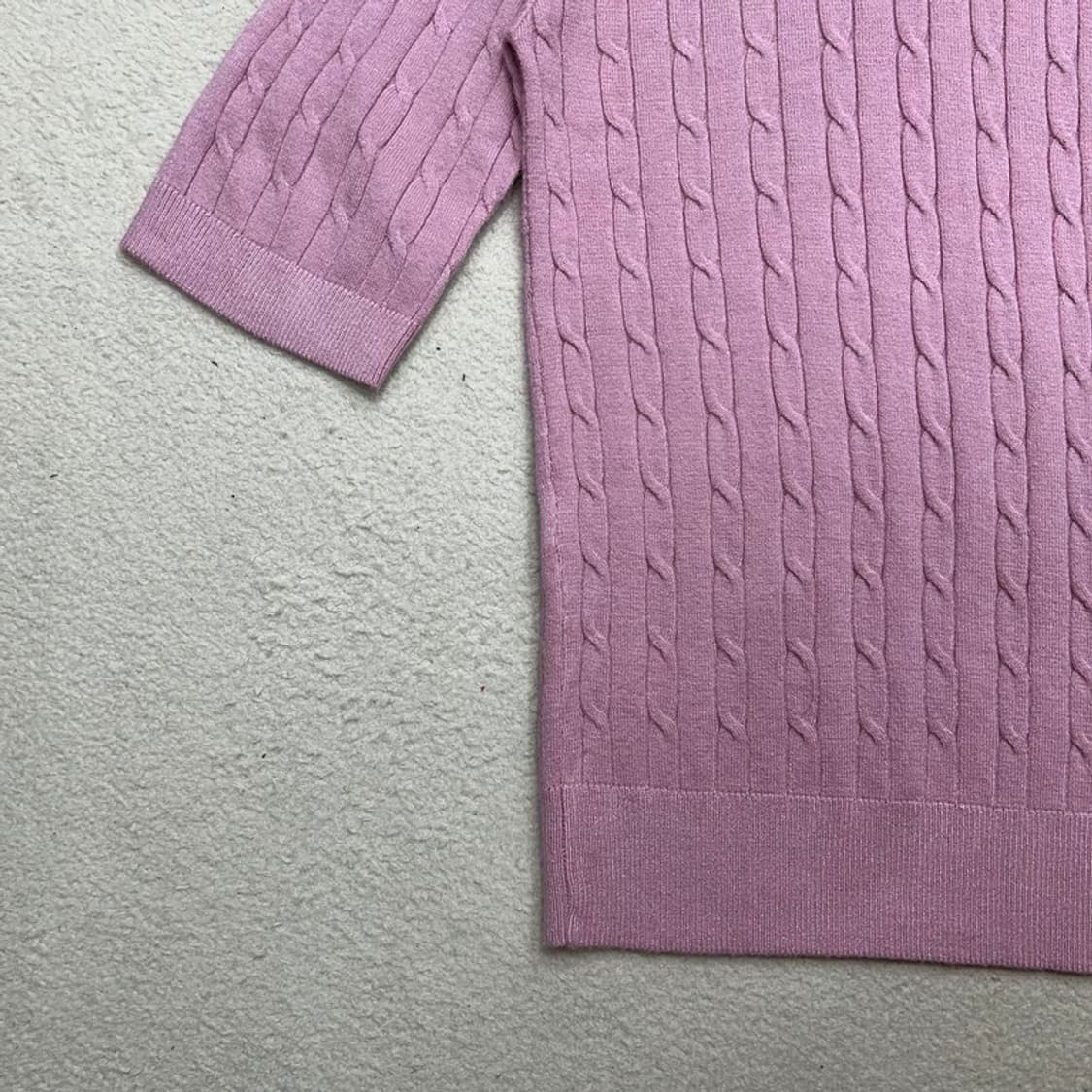 까사렐 핑크 꽈베기 반팔 니트 85 상품이미지3