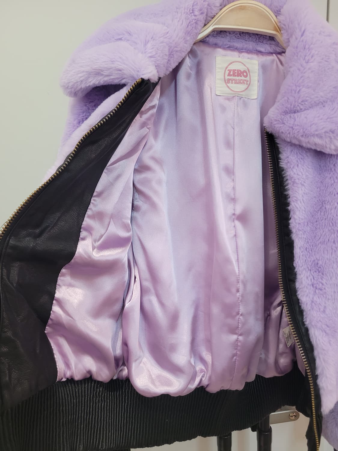 제로 스트릿 라벤더 에코퍼 크롭 집업  자켓 상품이미지7