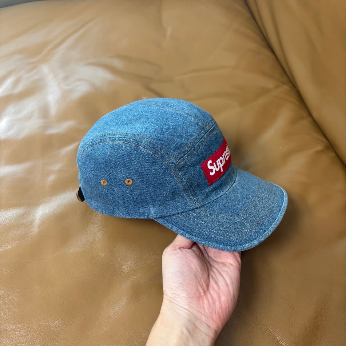 Supreme 슈프림 22fw 워시드 데님 캠프캡 모자 (Denim) 상품이미지4